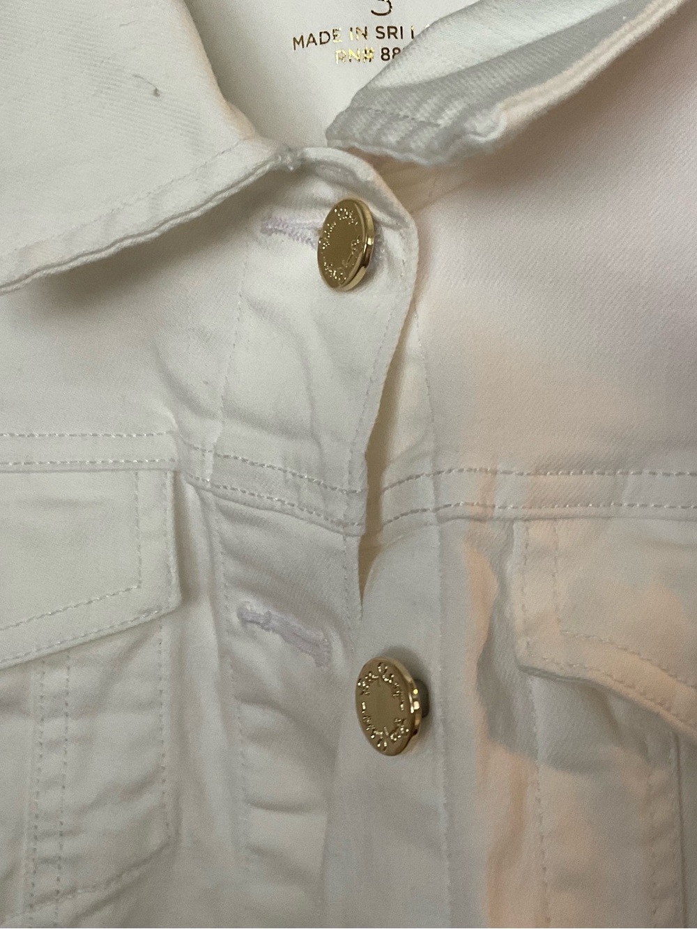 Lilly Pulitzer White Denim Jacket with Gold Buttons - Picture 5 of 5